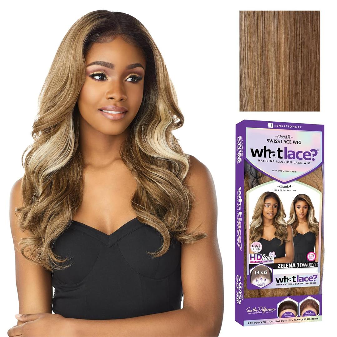 Sensationnel What Lace 13X6 Wigs - Zelena Lacefrontal Hand Tied Glueless Synthetic With Natural Density Preplucked Hairline (FLAMBOYAGEBLONDE)