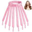 Heatless Hair Curler Headband for Long Hair Eight Claw Design Heatless Curls Overnight with Removable & Adjustable Heat Less Curls Roller for Women and Girls Pink