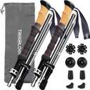 Trekology Trek-Z Cork Grip Trekking Poles Lightweight Folding Hiking Poles, Adjustable Height, Compact Travel Design, Aircraft-Grade Aluminum Walking Sticks for Men & Women