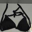 BECCA Women's Standard Color Code Triangle Bikini Top, Adjustable, Tie Back, Swimwear Separates (Large, Black)