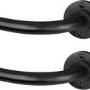 Hei!Dear 2 Pack Black Curtain Rod, Modern Adjustable 5/8 Inch Wrap Around Window Rod for 48-90 Inch Windows, Sleek Curved Design, Heavy Duty Decorative Curtain Rod for Bedroom or Living Room