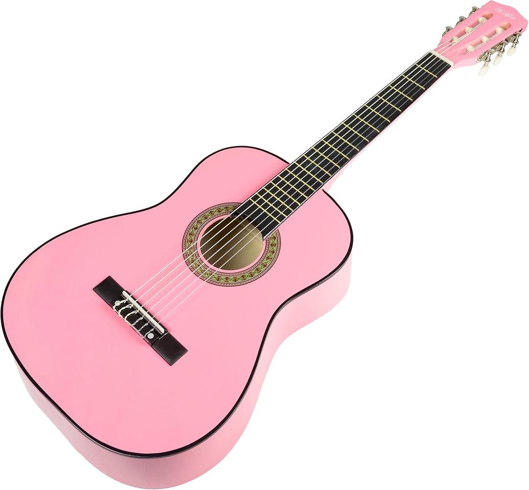 Music Alley MA-34-PNK Acoustic Beginner Guitar Pack, Pink