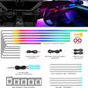 Dreamcolor Acrylic Interior Car LED Strip Light with Wireless APP, RGB 18 in 1 with 175 inches 612 LEDs Fiber Optic Strip Lights for Car, Dual Zone Symphony Neon Car Ambient Lighting