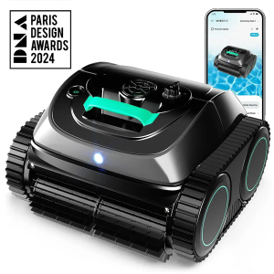 Robotic Pool Cleaner with App and Waterline Cleaning by WYBOT, C1 Cordless Robotic Pool Cleaner