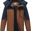 CAMEL CROWN Men's Winter Ski Jacket Mountain Snow Coats Waterproof Detachable Hood Windproof Fleece Rain Jackets (XXXL)