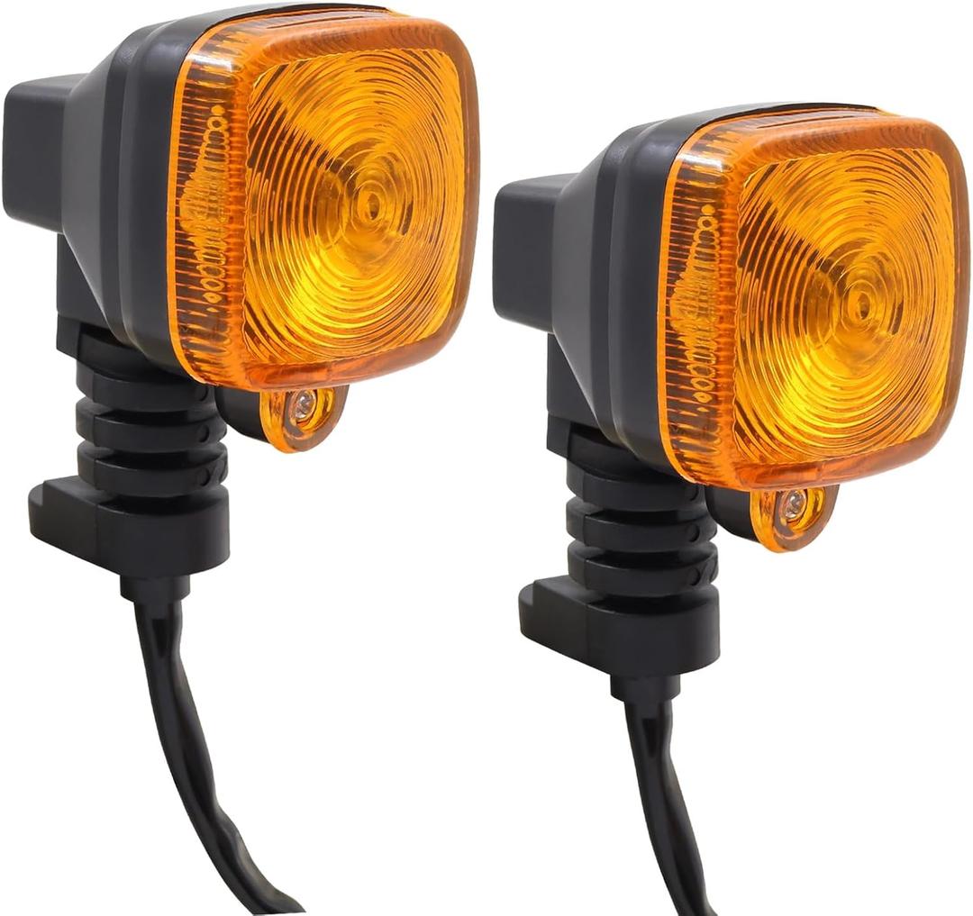 Motorcycle Turn Signal Lights, square 2PCS 12V LED Direction Indicator Lamp, Motorbike Front Rear Amber Light, Fit for CG125 ZJ125