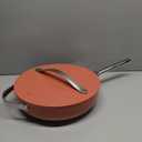 Caraway Nonstick Ceramic Saut Pan with Lid (4.5 qt, 11.8") - Non Toxic, PTFE & PFOA Free - Oven Safe & Compatible with All Stovetops (Gas, Electric & Induction) - Perracotta