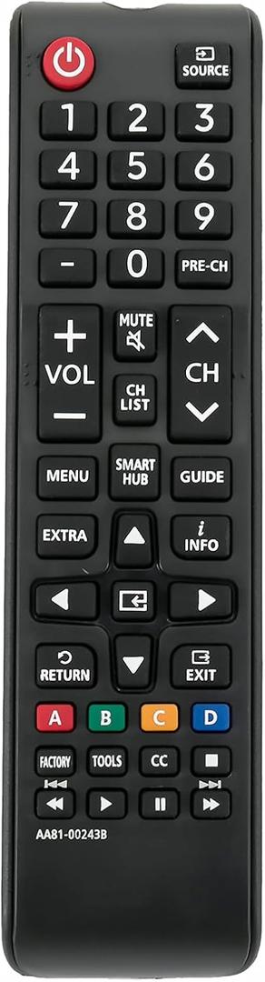AA81-00243B Replace Service TV Remote Control fit for Samsung TV TM1240A UE48H6270SSXZG UE55F9080STXZGUE UE55F9080STXZG UE55F6770SSXZG UE46F6320AWXXN UA46F5500ARXUM UE55JU6050UXZG 55HU8500ZXZT