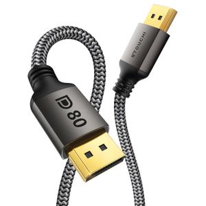 Stouchi DisplayPort 2.1 Cable 10FT/3M, 80Gbps [16K@120Hz / 8K@240Hz / 4K@540Hz] HDR, HDCP, DSC 1.2a, FreeSync, G-Sync, Viper Weave DP Cable for Gaming Monitor, RTX 5090, RX 9070, RTX 6000 Ada