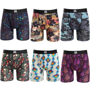 Warriors & Scholars Chafe Safe Pouch Modal Boxer Briefs For Men, Ultra Soft, Moisture-Wicking, Buldge Enhancing Underwear (S)