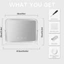 Vanity Mirror with LED Lights, 16.4x12.2 Inch Makeup Mirror, 3-Color Dimmable Touch Screen, 5X Magnification, 360 Rotation, Large Tabletop Mirror for Bedroom Vanity