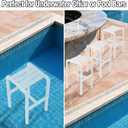 24 Inch Underwater Pool Stool for in-Pool Seating & Relaxation, Heavy Duty Submerged Pool Chair for in Pool, Ideal for Pool Lounging, Pool Bar, Poolside Chair with Foot Rest for Edge of Pool (White)