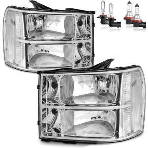 Headlights for 2007-2013 GMC Sierra 1500/07-14 Sierra 2500HD 3500HD
Halogen Headlamp Replacement with High Low Beam Bulbs, Driver & Passenger Side