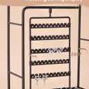 Lolalet Jewelry Organizer Stand, No Assembly Needed Display Storage with Rotating Earring Holder and Velvet Ring Tray for Necklace Bracelet Studs,Christmas Gifts Room Dorm Decor for Teen Girls -Black