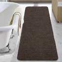 LOCHAS Bathroom Rug Runner 24x60 Inch, Soft Thick Absorbent Microfiber Bath Rugs for Bathroom, Machine Washable, Shaggy Plush Non Slip Bath Mat for Tub, Shower Floor, Quick Dry Mats, Brown (60x24 inch (Rectangular))