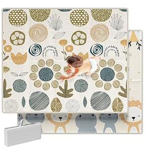 Mloong Baby Play Mat for Floor, 59x71x0.4inch Playmat for Baby with Carry Bag, Foldable Play Mat, Kids Foam Play Mat, Waterproof Carlwing Mat for Baby, Large Infant Playmat, Indoor&Outdoor Playing Mat