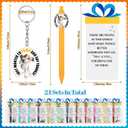 Sayglossy 24 Sets Employee Appreciation Gifts Bulk Funny Puns Animal Ballpoint Pens Acrylic Keychains Thank You Card Gift for Cna Week 2026 Nurse Coworkers Team