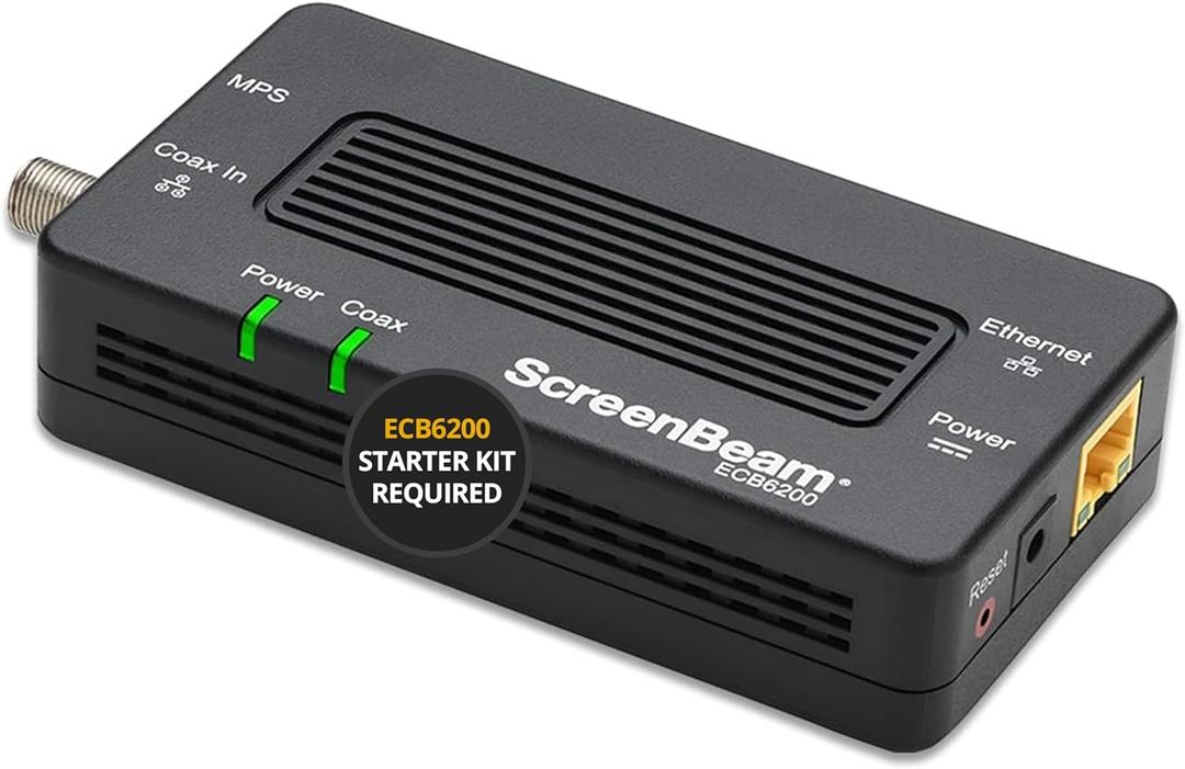 ScreenBeam Bonded MoCA 2.0 Network Adapter for High Speed Internet, Ethernet Over Coax - Single Add-On Adapter for Existing MoCA Network