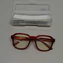 VISOONE Oversized Square Blue Light Blocking Glasses Fashion Computer Eyewear for Women and Men BENNETT (Burgundy Red)