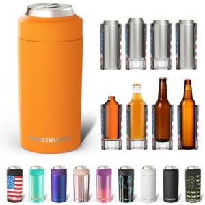 Frost Buddy Universal Can Cooler - Fits all - Stainless Steel Can Cooler for 12 oz & 16 oz Regular or Slim Cans & Bottles - Stainless Steel (Rocky Top)