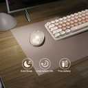 Keyboard Mouse Wireless, Slim Compact Silent 2.4G Cute 84 Keys Keyboard for PC, Notebook, MacBook, Tablet, Laptop, Windows System Coffee