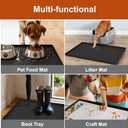 Extra Thick Silicone Mat Waterproof with Raised Edge 34" x 22", Under Sink Mat for Kitchen & Bathroom, Kitchen Cabinet Liner, Multi-Purpose for Storage & Protection, Black