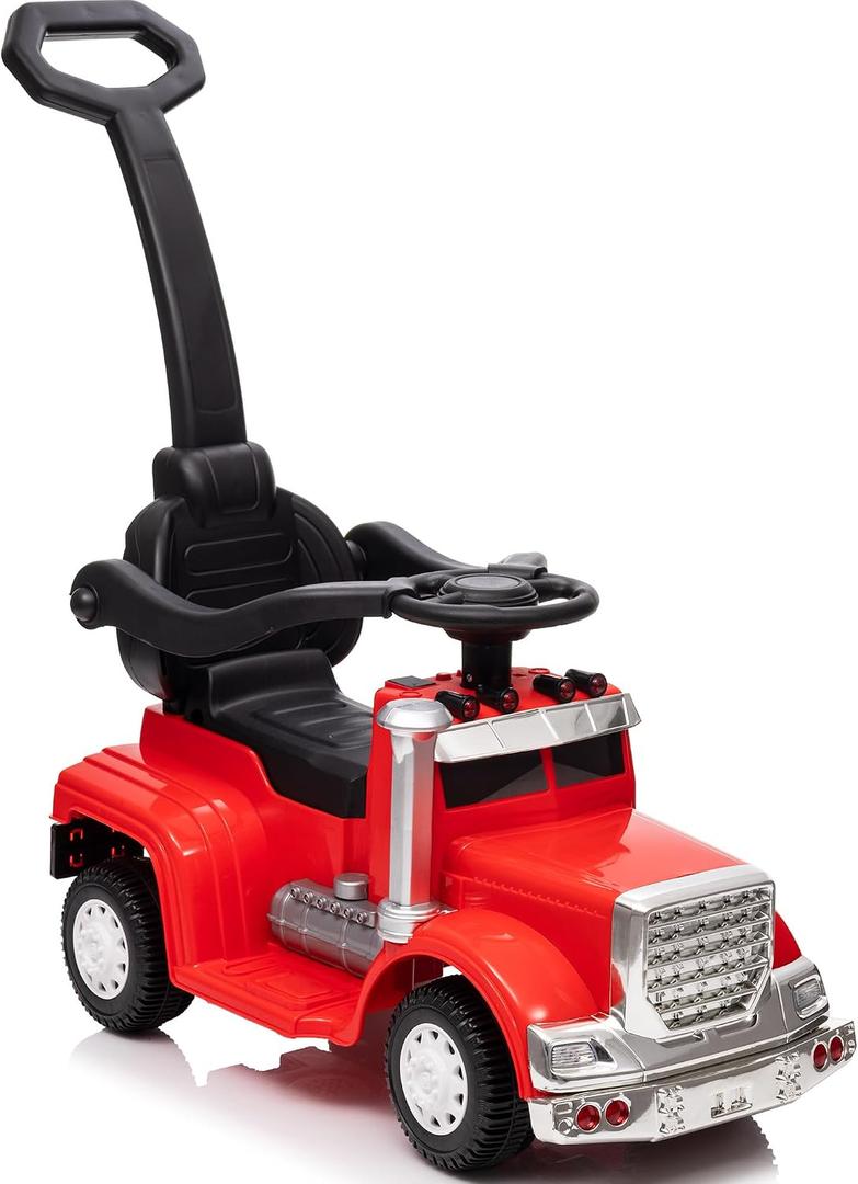 Outfunny 3-in-1 Ride on Push Car for Toddler 1-3 Years with Handle & Music, 14.17 inches x 34.65 inches x 34.25 inches