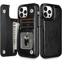 HianDier Wallet Case Compatible with iPhone 13 Pro MAX Case 5G 6.7-inch Slim Protective with Credit Card Slot Holder Flip Folio Soft PU Leather Magnetic Closure Cover, Black