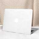 Seorsok Compatible with MacBook Pro 13 inch Case M2 2023,2022,2021-2016 A2338 M1 A2251 A2289 A2159 A1989 A1708 A1706,Leaves Flowers Leather Hard Shell Case with Keyboard Cover,White Blooming Floral