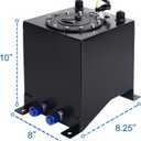 LokoCar 2.5 Gallon 10L Fuel Cell Tank with Cap and Level Sender Polished Aluminum Universal Black
