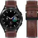 Tasikar Leather Bands Compatible with Samsung Galaxy Watch 47mm 7/6/5/4 Band/Watch 6 Classic 43mm 47mm/Watch 5 Pro Band, Genuine Leather Strap for Galaxy Watch 4 Classic/Watch 3, Dark Brown