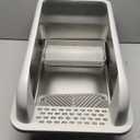 Prodigen Stainless Steel Cat Litter Box with Lid High Wall Sides Enclosure, Non-Sticky, Anti-Leakage, Easy Cleaning, with Cat Mat & Metal Scoop, 19.6" L x 14" W x 12" H