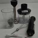 Cordless Hand Blender, UTALENT Variable Speed Immersion Blender Rechargeable, with 500ml Chopper, 600ml container, Egg Whisk, for Smoothies, Baby Food and Soups  Black