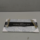 Juvale Marble Serving Tray with Gold Handles for Coffee Table, Kitchen (Rectangle, 15x7.5 in)