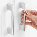3 Inch Hole Centers, Polished Chrome Wide Foot Kitchen Cabinet Pull Handle ZP2205 | Pack of 10, Solid Hardware for Drawer, Dresser, Bathroom, Vanity, Furniture Door, Cupboard, Bedroom, 3"