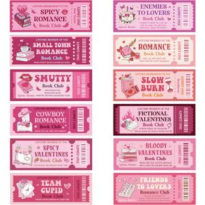 Laffact Valentine's Day Spicy Bookmarks - 240Pcs Cute Ticket Style Reading Tracker, Pink Romance and Red Spicy Page Marker, Readers Accessories Book Club Gifts for Book Lover Bookish Romance Reader