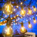 Outdoor String Lights, 150FT Patio Lights with 75 Shatterproof G40 Globe Bulb(3 Spare), Waterproof Connectable Dimmable LED Hanging String Lights for Outside Backyard Porch Balcony(2x75FT)