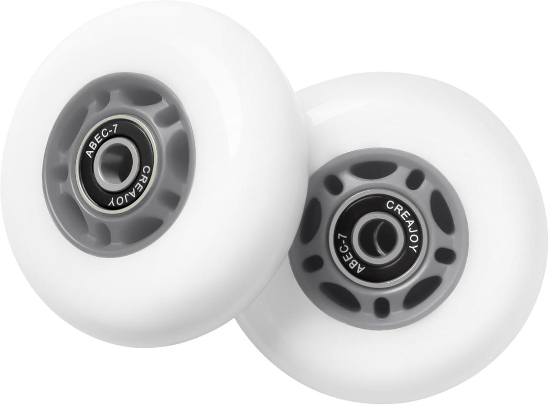 RipStik Caster board Replacement Wheels, 76mm with Bearing, Set of 2 (Silver)