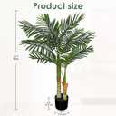 Artificial Palm Tree Indoor Dcor Lifelike Faux Palm Plant in Pot, Adjustable Leaves, Realistic Tropical Floor Plant for Living Room, Office & Home 3FT