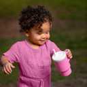 Infantino My 1st Tumbler, 9 Oz. Silicone Sippy Cup with Straw & Handle, Spill-Resistant Baby Cup for On-the-Go, BPA-Free Transition Bottle, Cotton Candy