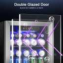 Antarctic Star 48 Can Beverage Refrigerator,12 Bottle Wine Cooler with Stainless Steel Glass Door, Digital Temperature Display,Electronic Temperature Control, Silver, 1.3Cu.ft