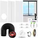 Phopich Dryer Vent Window Kit, 4 inch Adjustable Window Vent Kit with 6.6 Feet Aluminum Foil Hose for Exhaust Ventilation(Adjustable Up to 47 inches)