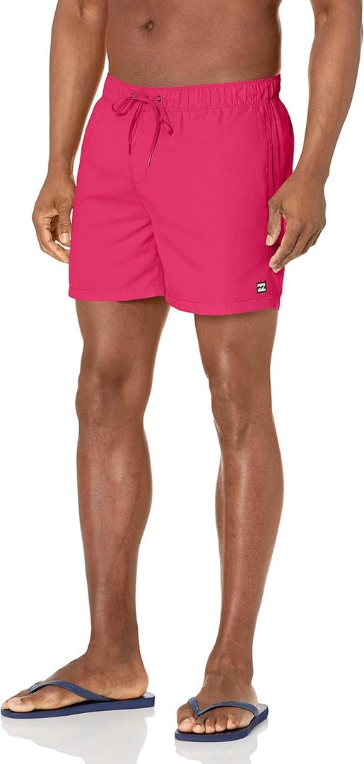 Billabong Men's Standard Elastic Waist Boardshort Swim Short Trunk, 16 Inch Outseam (Neon Pink)