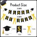 2 x 2026 Graduation Decorations, Black Gold Class of 2026 Graduation Party Banner with Bows, Glitter Grad Party Supplies, Graduation Garland Backdrop for Indoor Outdoor Home Party Decor