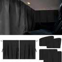 5PCS Car Privacy Curtains, Auto Window Shades Kit with 2 Front&Rear Side Window Shades, 98% Light Blocking Divider Curtain, Privacy Window Cover, Baby Shade for Sleeping, Car Camping Essentials