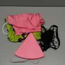 GANSHAYA 4 Pcs Halloween Pink Star Costume Fishnet Stockings Hat Shorts Crop Top Shirt for Adult Women Cartoon Cosplay (Small)