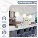 KoKo&Yukina 10 Inch Pendant Light White Globe Pendant Lights Kitchen Island Mid Century Light Fixture Adjustable Globe Pendants Lights with Milky White Glass Shade for Dining Room Living Room