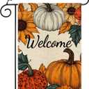2 x Fall Welcome Pumpkin Garden Flag Double Sided 12x18 Outdoor Decor