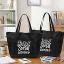 Paterr 6 Pcs Social Worker Gift for Women Bulk Social Work Tote Bags Volunteer Appreciation Gifts for Teacher Nurse Church(Classic Color)