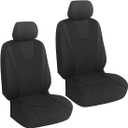 YoRise 2PCS Car Seat Covers, Comfortable Breathable Front Seat Covers, Highly Elastic Automotive Seat Protector Cover Accessories for RV, SUV, Truck, Sedan (Black)